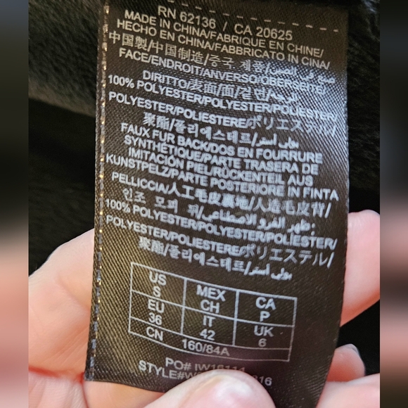 GUESS Los Angeles Faux suede/fur Black Open front jacket. Size small - Picture 4 of 11